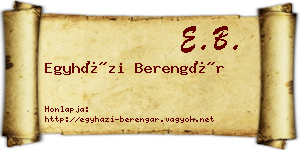 Egyházi Berengár névjegykártya